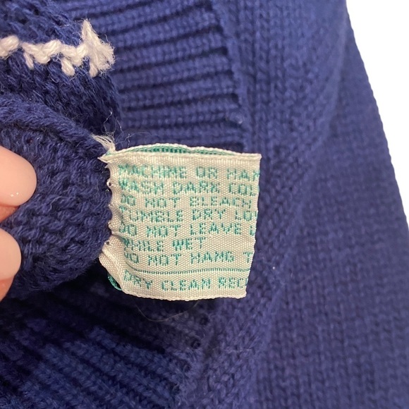 SMITH'S OF BERMUDA ARGYLE VINTAGE LONG SLEEVE COTTON SWEATER SIZE  42/Medium - Picture 8 of 12